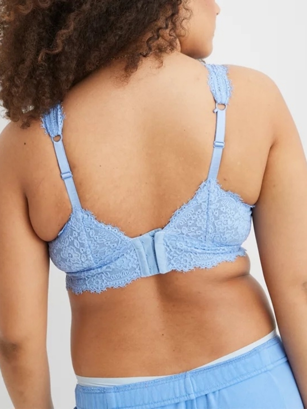 AERIE💙 Eyelash Lace Padded Plunge Bralette SIZE XL/DD - Picture 2 of 9